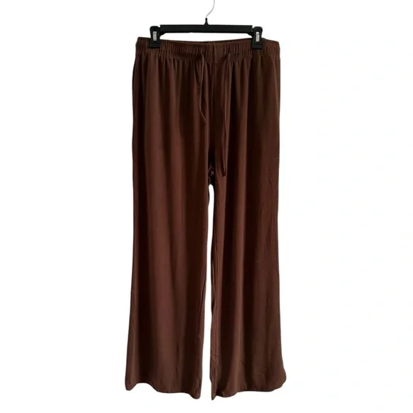 Women's 2 Piece Outfit Lounge Sets Long Sleeve Top Wide Leg Pants Casual Sz L - Picture 6 of 17